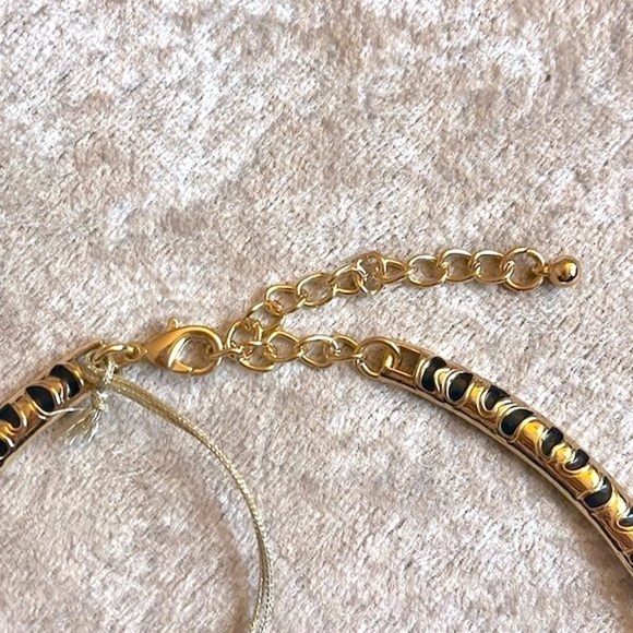 Brand New Eye Candy Gold Tone Crystal Leopard Collar Statement Necklace Jungle - Picture 11 of 15